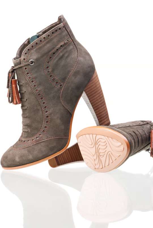 Bottine nubuck talon haut