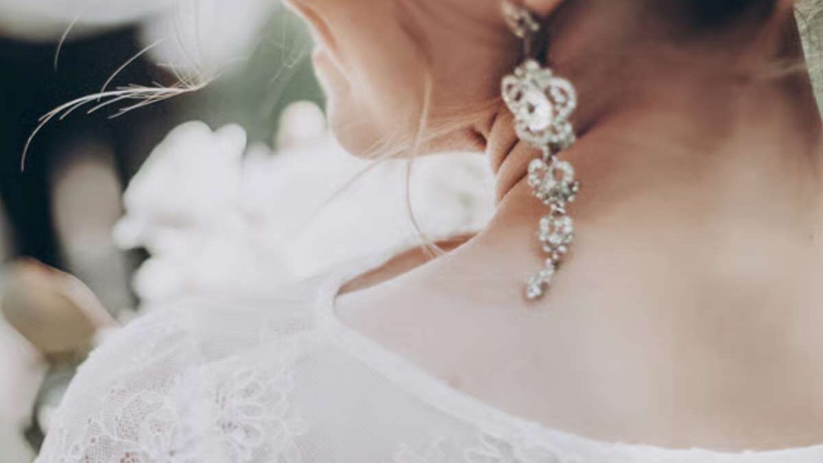 boucle d'oreille mariage pendante